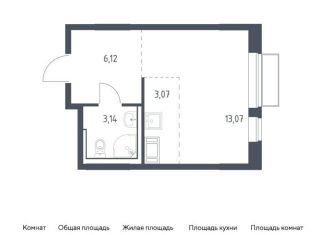 Квартира на продажу студия, 25.4 м2, посёлок Мирный, жилой комплекс Томилино Парк, к6.3