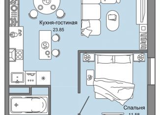 2-комнатная квартира на продажу, 44 м2, Ульяновск, жилой комплекс Ультраград, 2