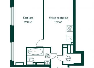 Продается 1-комнатная квартира, 48.1 м2, Самара, метро Российская