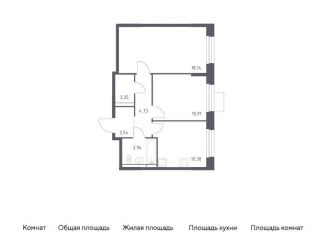 Продается двухкомнатная квартира, 52.9 м2, Московская область