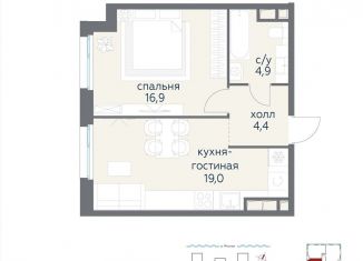Продаю однокомнатную квартиру, 45.2 м2, Москва, 1-й квартал, к5
