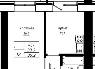 Продам однокомнатную квартиру, 35.2 м2, Барнаул