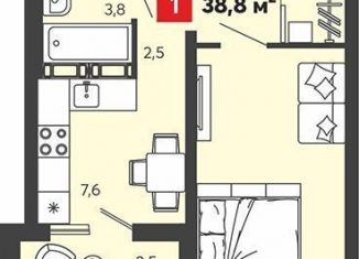 Продается однокомнатная квартира, 38.8 м2, Пензенская область