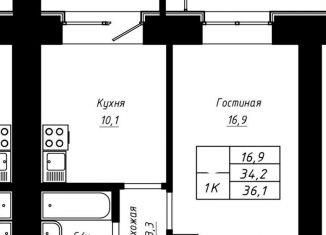 Продаю однокомнатную квартиру, 36.1 м2, Барнаул, Индустриальный район