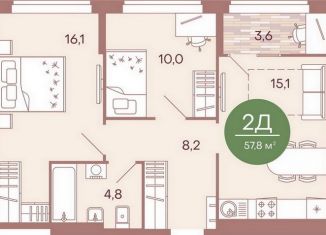 Продажа 2-ком. квартиры, 57.8 м2, Пензенская область, жилой комплекс Норвуд, с6