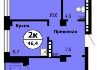Продажа двухкомнатной квартиры, 46.4 м2, Красноярск, ЖК Серебряный