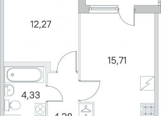 Продается однокомнатная квартира, 38.6 м2, посёлок Шушары