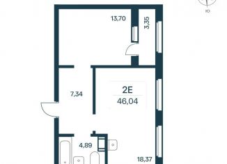 Продажа 1-комнатной квартиры, 45.6 м2, Ленинградская область