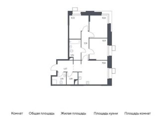 3-ком. квартира на продажу, 73.1 м2, Москва, многофункциональный комплекс Тропарево Парк, к2.2