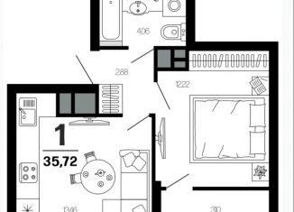 Продам 1-комнатную квартиру, 34.2 м2, Рязанская область