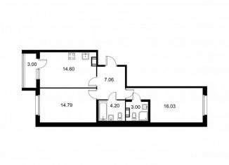 Продаю 2-ком. квартиру, 61.2 м2, Санкт-Петербург