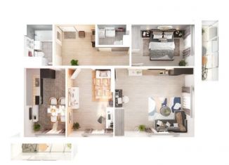 Продается 3-комнатная квартира, 75.1 м2, село Усады, жилой комплекс Южный Парк, 3.5