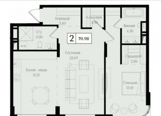 Продажа двухкомнатной квартиры, 71 м2, Москва