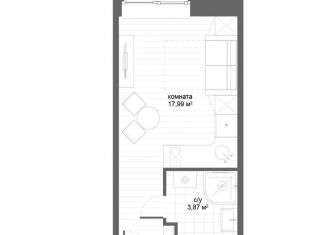 Продается квартира студия, 21.9 м2, Москва, метро Озёрная