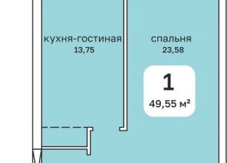 Однокомнатная квартира на продажу, 49.6 м2, Пермский край, Пушкарская улица, 142А