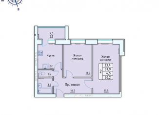 2-комнатная квартира на продажу, 60.2 м2, Орловская область, Лесная аллея, 4