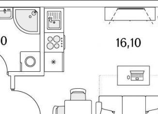 Квартира на продажу студия, 23.6 м2, Санкт-Петербург, Планерная улица, 99, метро Комендантский проспект