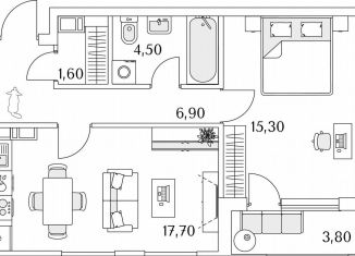 Продается однокомнатная квартира, 34.3 м2, Санкт-Петербург, Планерная улица, 99, Приморский район