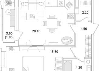 Продажа 1-ком. квартиры, 48.6 м2, Санкт-Петербург, Планерная улица, 99, муниципальный округ Юнтолово