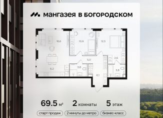 Продаю 2-ком. квартиру, 69.5 м2, Москва, метро Черкизовская, Открытое шоссе, вл9