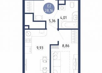 Продам однокомнатную квартиру, 28.2 м2, село Дядьково