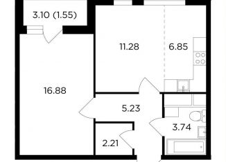 Продам 1-комнатную квартиру, 47.7 м2, Одинцово, ЖК Одинград квартал Семейный, жилой комплекс Одинград квартал Семейный, 5