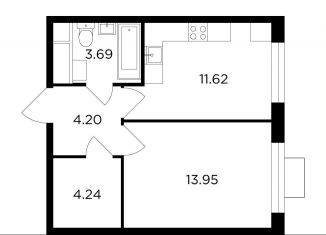 Продается однокомнатная квартира, 37.7 м2, Одинцово, жилой комплекс Одинград квартал Семейный, 5, ЖК Одинград квартал Семейный