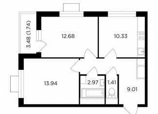 Продажа 2-ком. квартиры, 52.1 м2, Одинцово, ЖК Одинград квартал Семейный, микрорайон Клубничное Поле, 10