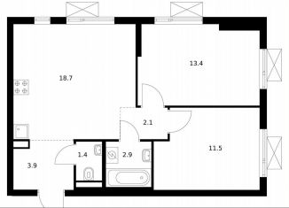 Продажа 2-ком. квартиры, 53.9 м2, Мытищи