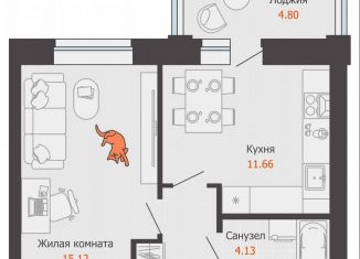 Продажа 1-ком. квартиры, 37 м2, Киров