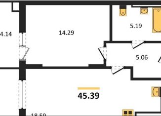 Продам 1-ком. квартиру, 45.4 м2, Калининград, улица Ломоносова, 52, Центральный район