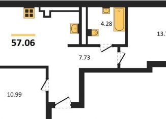 Продается 2-комнатная квартира, 57.1 м2, Калининград, Московский район