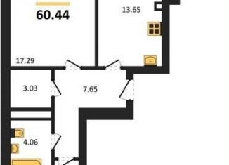 Продаю двухкомнатную квартиру, 60.4 м2, Калининград