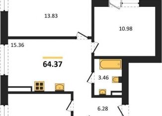 Продаю трехкомнатную квартиру, 64.4 м2, Калининградская область