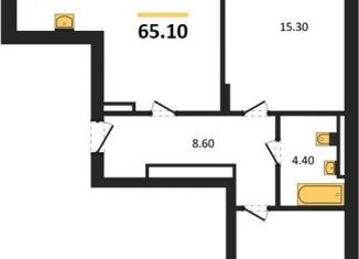 Продам 2-комнатную квартиру, 65.1 м2, Калининград, Московский район, Акварельная улица