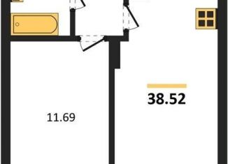 1-комнатная квартира на продажу, 38.5 м2, Калининград, Батальная улица, 65Б