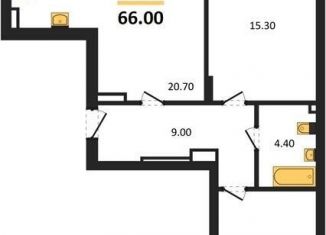 Продажа двухкомнатной квартиры, 66 м2, Калининград, Московский район, Акварельная улица