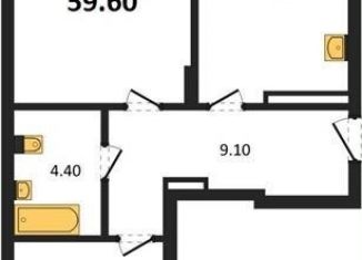 Продается 2-комнатная квартира, 59.6 м2, Калининград, Акварельная улица