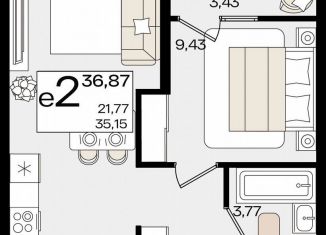 Продаю однокомнатную квартиру, 36.9 м2, Краснодарский край