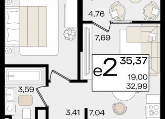 Продам 1-ком. квартиру, 35.4 м2, Краснодар, Сормовская улица, лит1/1, Сормовская улица