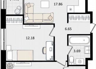 2-комнатная квартира на продажу, 61 м2, Краснодар, микрорайон ХБК