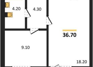 Продажа 1-ком. квартиры, 36.7 м2, Калининград, Акварельная улица