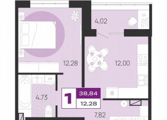 Продам 1-комнатную квартиру, 38.8 м2, Брянская область