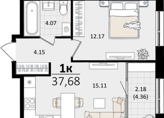 Продажа 1-комнатной квартиры, 37.7 м2, Краснодарский край