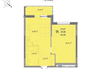 Продаю 1-комнатную квартиру, 42.1 м2, Калужская область, улица Мира, 2