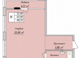 Продается квартира студия, 49.3 м2, Махачкала, улица Лаптиева, 43А