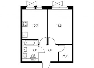 Продается 1-ком. квартира, 33.8 м2, Котельники, ЖК Белая Дача Парк