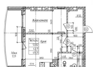 Продается 1-ком. квартира, 49.3 м2, Новосибирск, улица Дуси Ковальчук, 242