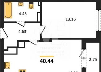 Продается 1-ком. квартира, 40.4 м2, Калининград, Ленинградский район, улица Старшины Дадаева, 55