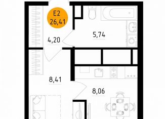 1-ком. квартира на продажу, 26.4 м2, Рязань